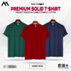 Mens Premium Solid T-Shirt Combo Bottle-Green, Red, Navy Blue