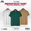 Mens Premium Solid T-Shirt Combo White, Bottle-Green, Biscuit