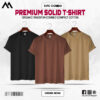 Mens Premium Solid T-Shirt Combo Black, Coffee, Biscuit