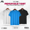 Mens Premium Solid T-Shirt Combo White, Vivid Blue, Black