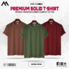 Mens Premium Solid T-Shirt Combo Coffee, Olive, Maroon