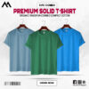 Mens Premium Solid T-Shirt Combo Sky-Blue, Forest-Grenn, Vivid-Blue