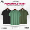 Mens Premium Solid T-Shirt Combo Black, Mint, Olive