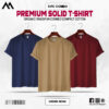 Mens Premium Solid T-Shirt Combo Navy Blue, Biscuit, Maroon