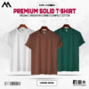 Mens Premium Solid T-Shirt Combo Olive, Coffee, Bottle-Green