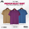 Mens Premium Solid T-Shirt Combo Biscuit, Purple, Petrol Blue