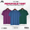Mens Premium Solid T-Shirt Combo Purple, Petrol Blue, Bottle-Green